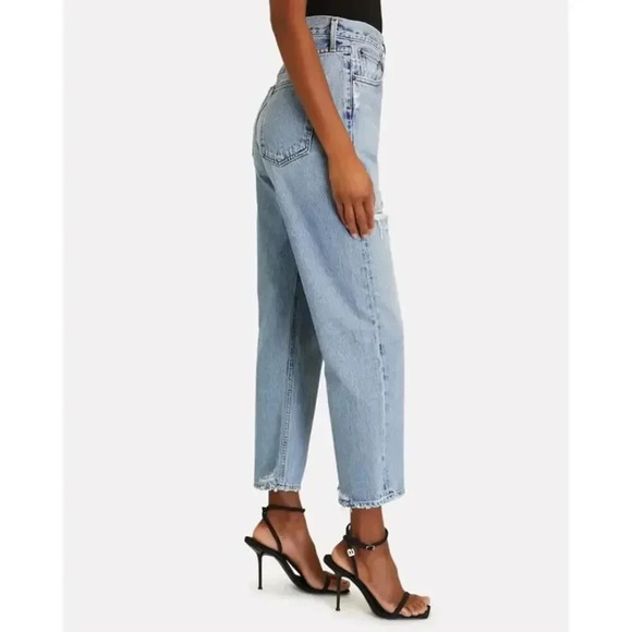 AGOLDE 90s Crop Distressed Jean Light Wash Size 27 - Picture 3 of 12